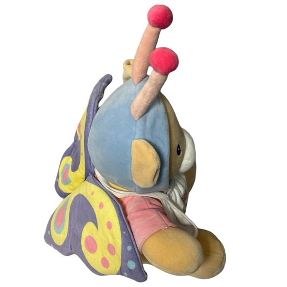 Kaisiyang Plush Bear With Butterfly Wings. 9” White Happy Mother’s Day Bib NWOT - Picture 5 of 16